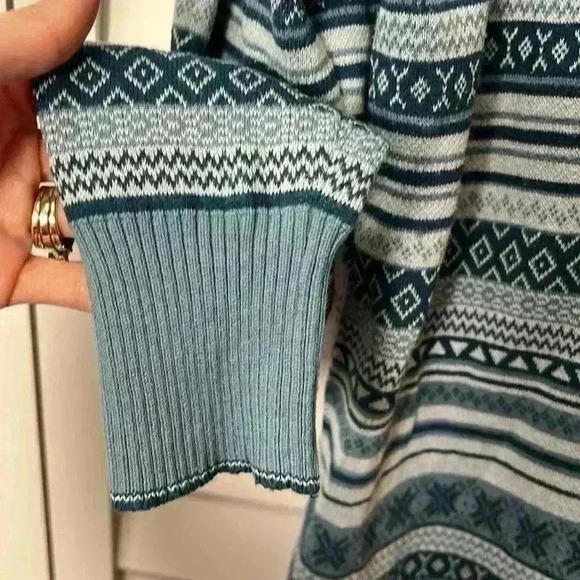Eddie Bauer Fair Isle Nordic Geometric Quarter Zip Pullover Knit Sweater Size XL - Picture 4 of 8